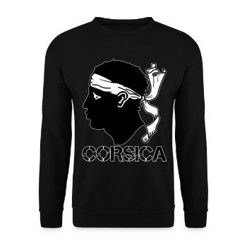 Corsica Drapeau Tête de Maure - Sweat-shirt Unisexe - noir - Devant - Alina (178cm) & Michal (187cm)