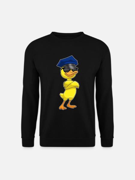 Duck Policeman Sunglasses Police - Unisex Sweatshirt - black