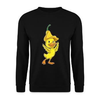 Ente Glockenblume - Unisex Pullover - Schwarz - Vorne - Alina (178cm) & Michal (187cm)