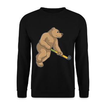 Hockey sur gazon Bear Stick - Sweat-shirt Unisexe - noir - Devant - Alina (178cm) & Michal (187cm)