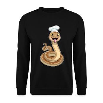 Cuisinière Chef Serpent Cuisson du Chapeau - Sweat-shirt Unisexe - noir - Devant - Alina (178cm) & Michal (187cm)
