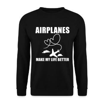 Airplane Pilot Saying Gift - Unisex Sweatshirt - black - Front - Alina (178cm) & Michal (187cm)
