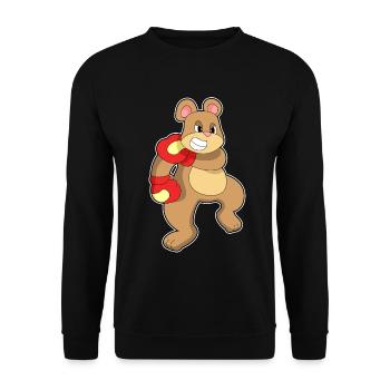 Bear Boxer Boxing Gloves Boxing - Unisex Sweatshirt - black - Front - Alina (178cm) & Michal (187cm)