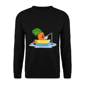 Karotte Angler Angelrute Angeln - Unisex Pullover - Schwarz - Vorne - Alina (178cm) & Michal (187cm)