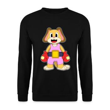 Dog Boxer Boxing Gloves Boxing - Unisex Sweatshirt - black - Front - Alina (178cm) & Michal (187cm)