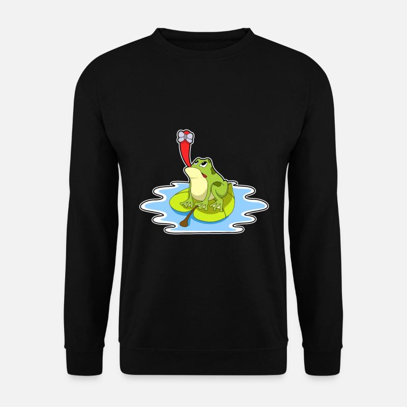 Grenouille sur feuille avec insecte - Sweat-shirt Unisexe - noir