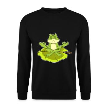 Frosch Yoga Fitness Meditation - Unisex Pullover - Schwarz - Vorne - Alina (178cm) & Michal (187cm)