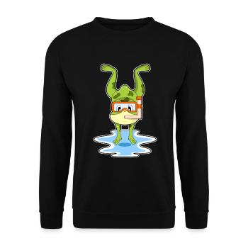 Frog Diver Snorkel Diving - Unisex Sweatshirt - black - Front - Alina (178cm) & Michal (187cm)
