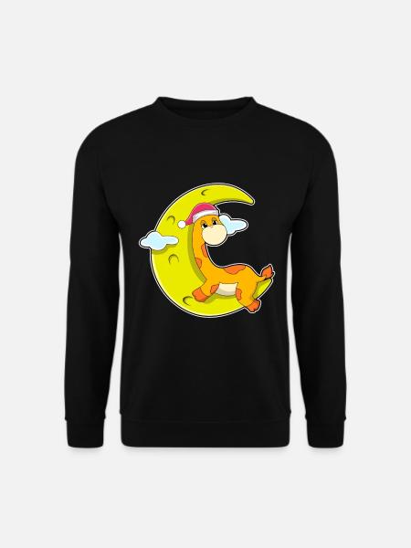 Giraffe Weihnachten Mond - Unisex Pullover - Schwarz