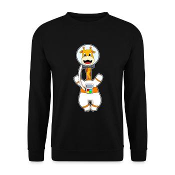 Giraffe Astronaut Space - Unisex Sweatshirt - black - Front - Alina (178cm) & Michal (187cm)