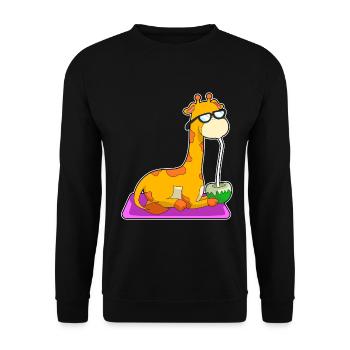 Giraffe Kokosnuss - Unisex Pullover - Schwarz - Vorne - Alina (178cm) & Michal (187cm)