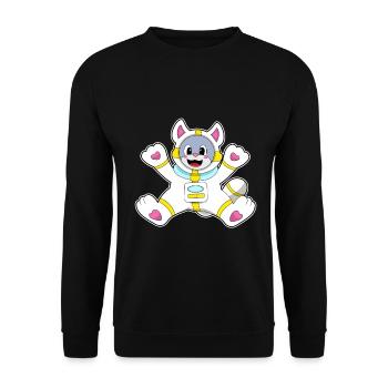 Cat Astronaut Space - Sweat-shirt Unisexe - noir - Devant - Alina (178cm) & Michal (187cm)