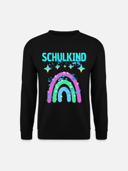 Schulkind Glitzer Regenbogen Einschulung - Unisex Pullover - Schwarz