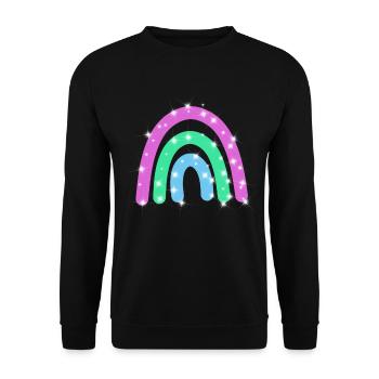 Polysexual Glitzer Regenbogen - Unisex Pullover - Schwarz - Vorne - Alina (178cm) & Michal (187cm)