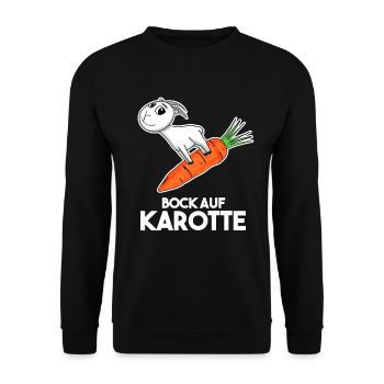 Karotte Ziege Ziegenbock - Unisex Pullover - Schwarz - Vorne - Alina (178cm) & Michal (187cm)