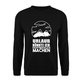 Urlaub Reise Urlaubsziel - Unisex Pullover - Schwarz - Vorne - Alina (178cm) & Michal (187cm)