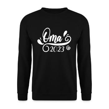 Oma 2023 - Werdende Oma 2023 - Unisex Pullover - Schwarz - Vorne - Alina (178cm) & Michal (187cm)