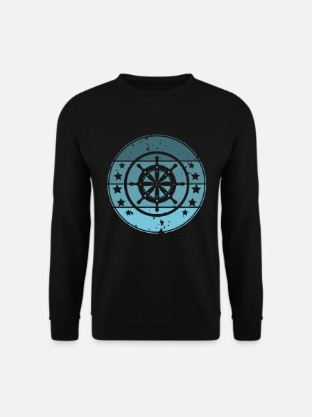 Steuerrad Kapitän Segeln Segler Motorboot Schiff - Unisex Pullover - Schwarz