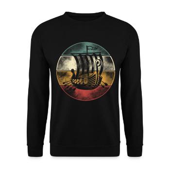 Bateau Viking, Bateau-Dragon Longship - Sweat-shirt Unisexe - noir - Devant - Alina (178cm) & Michal (187cm)