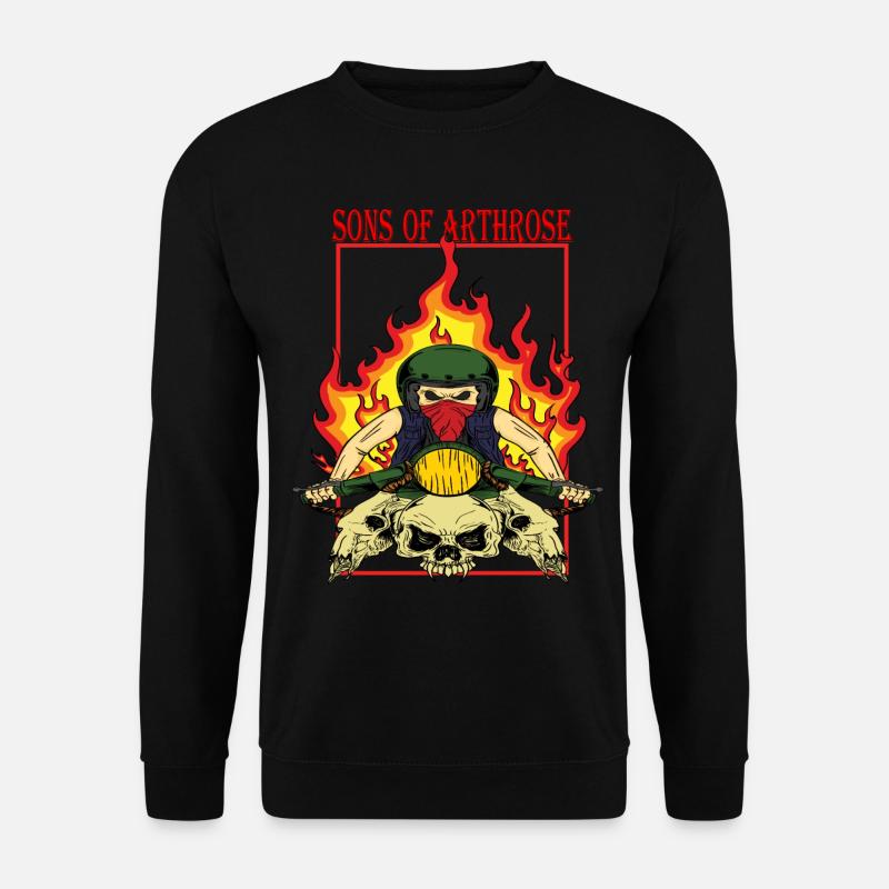 Flame Biker Skullride - Unisex Sweatshirt - black