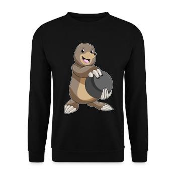 Mole Bowling Bowling Ball - Unisex Sweatshirt - black - Front - Alina (178cm) & Michal (187cm)