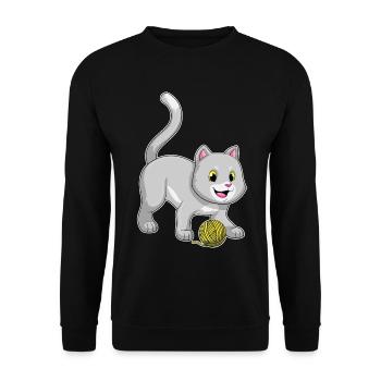 Boule de laine pour chat - Sweat-shirt Unisexe - noir - Devant - Alina (178cm) & Michal (187cm)