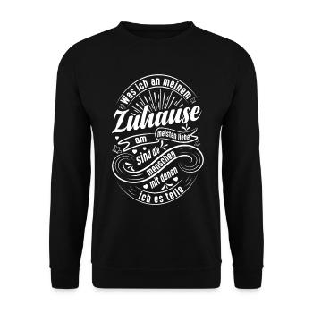 Ce que j’aime le plus dans ma maison, c’est... - Sweat-shirt Unisexe - noir - Devant - Alina (178cm) & Michal (187cm)