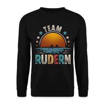 Rudern Ruderer Ruderboot Team - Unisex Pullover - Schwarz - Vorne - Alina (178cm) & Michal (187cm)