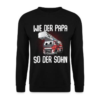 Feuerwehr Wie Der Papa So Der Sohn - Unisex Pullover - Schwarz - Vorne - Alina (178cm) & Michal (187cm)