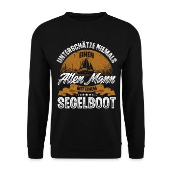Segeln Segler Segelboot - Unisex Pullover - Schwarz - Vorne - Alina (178cm) & Michal (187cm)