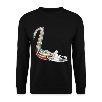 Kajak Kajakfahrer Kajaker Retro Vintage - Unisex Pullover - Schwarz - Vorne - Alina (178cm) & Michal (187cm)