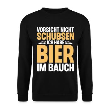 Bier Spruch Lustig Saufen - Unisex Pullover - Schwarz - Vorne - Alina (178cm) & Michal (187cm)