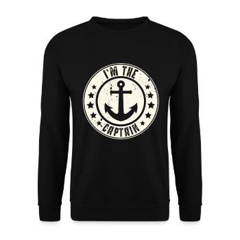 Capitaine Voilier Bateau à moteur Bateau Marin Ancre - Sweat-shirt Unisexe - noir - Devant - Alina (178cm) & Michal (187cm)