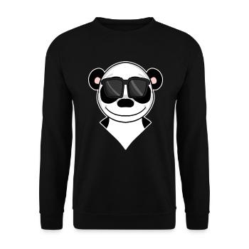 Panda - cool panda bear - Unisex Sweatshirt - black - Front - Alina (178cm) & Michal (187cm)