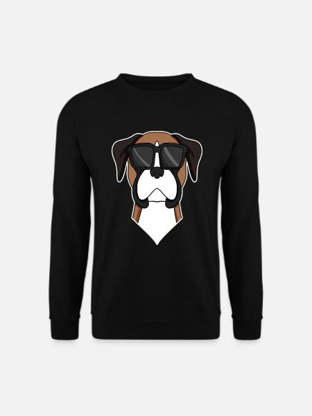 Deutscher Boxer Hund mit Sonnenbrille - Unisex Pullover - Schwarz
