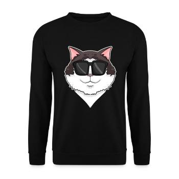 Ragdoll Katze - Unisex Pullover - Schwarz - Vorne - Alina (178cm) & Michal (187cm)