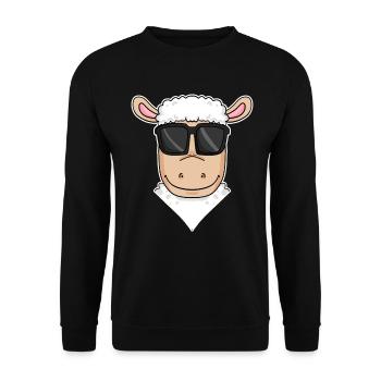 Schaf Illustration - Unisex Pullover - Schwarz - Vorne - Alina (178cm) & Michal (187cm)