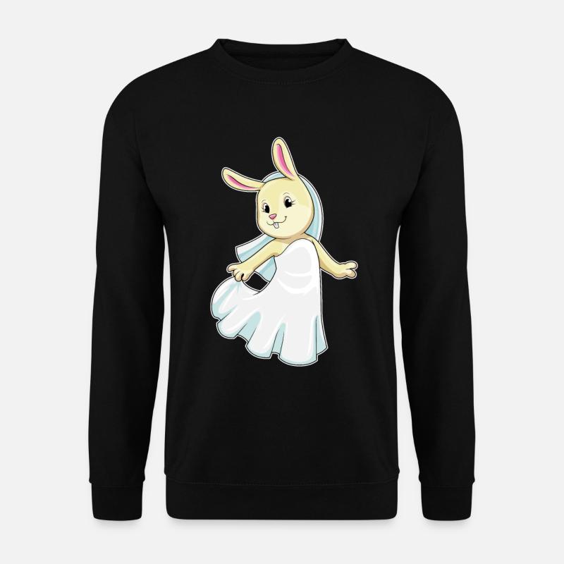 Hase als Braut mit Schleier - Unisex Pullover - Schwarz