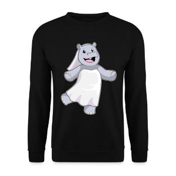 Nilpferd Braut Schleier Hochzeit - Unisex Pullover - Schwarz - Vorne - Alina (178cm) & Michal (187cm)