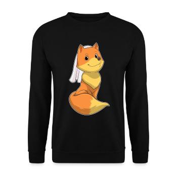 Fuchs Braut Schleier Hochzeit - Unisex Pullover - Schwarz - Vorne - Alina (178cm) & Michal (187cm)