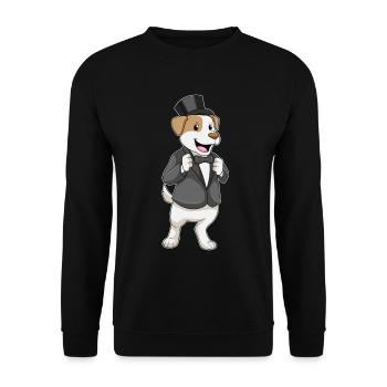 Hund Bräutigam Sakko Hochzeit - Unisex Pullover - Schwarz - Vorne - Alina (178cm) & Michal (187cm)