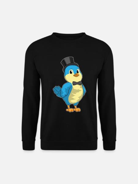 Bird Groom Top Hat Wedding - Unisex Sweatshirt - black