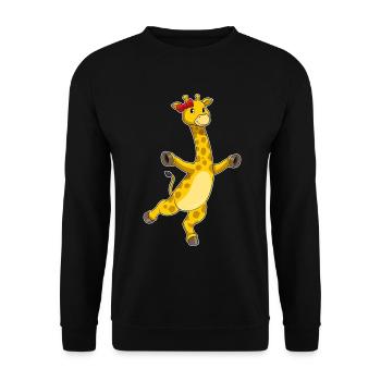 Giraffe Hair Bow - Unisex Sweatshirt - black - Front - Alina (178cm) & Michal (187cm)