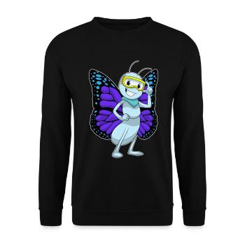 Lunettes Papillon - Sweat-shirt Unisexe - noir - Devant - Alina (178cm) & Michal (187cm)