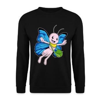 Sac à main papillon - Sweat-shirt Unisexe - noir - Devant - Alina (178cm) & Michal (187cm)