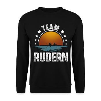 Rudern Ruderer Ruderboot Team - Unisex Pullover - Schwarz - Vorne - Alina (178cm) & Michal (187cm)