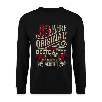 83. Geburtstag Vintage Retro - Unisex Pullover - Schwarz - Vorne - Alina (178cm) & Michal (187cm)