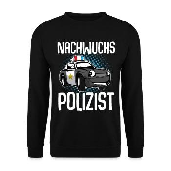 Nachwuchs Polizist - Unisex Pullover - Schwarz - Vorne - Alina (178cm) & Michal (187cm)