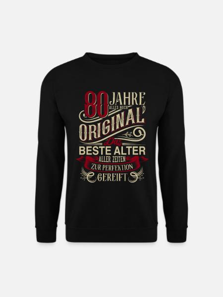 80. Geburtstag Vintage Retro - Unisex Pullover - Schwarz