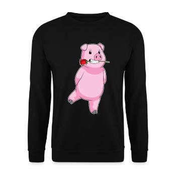 Pig Rose - Unisex Sweatshirt - black - Front - Alina (178cm) & Michal (187cm)